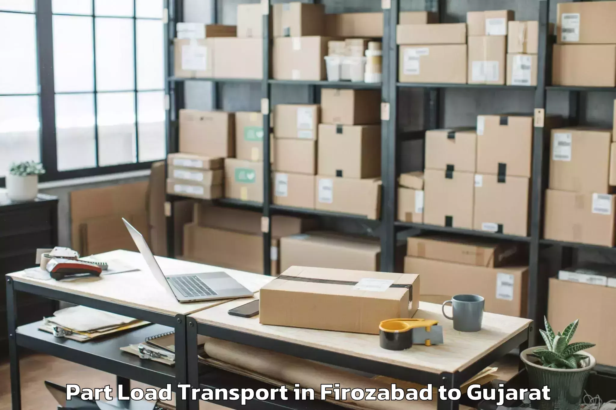 Affordable Firozabad to Mangrol Part Load Transport